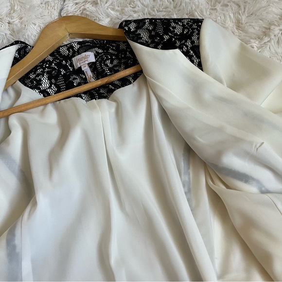 Laundry by Shelli Segal  Cream White Black Lace Blazer Jacket Size 16 NWT - Picture 16 of 16